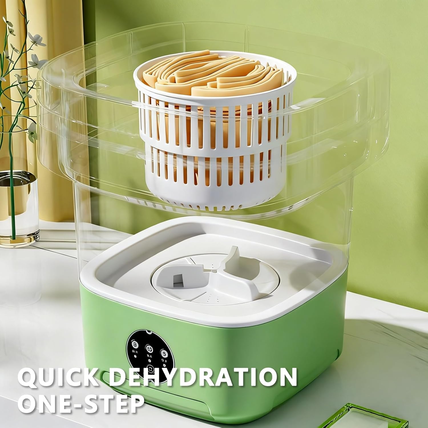14L Portable Mini Washing Machine Foldable Washer for Underwear Small Clothes Ideal for Apartments Dormitories Hotels Travel Small Washing Machine Underwear Washing Machine(Green)