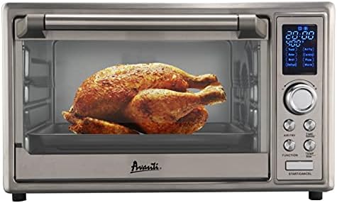 Avanti Air Fryer Oven Combo with 8 Pre-Set Functions and Digital Controls, 90 Minute Timer and Auto Shut-Off, 0.8 Cu.Ft., Metallic