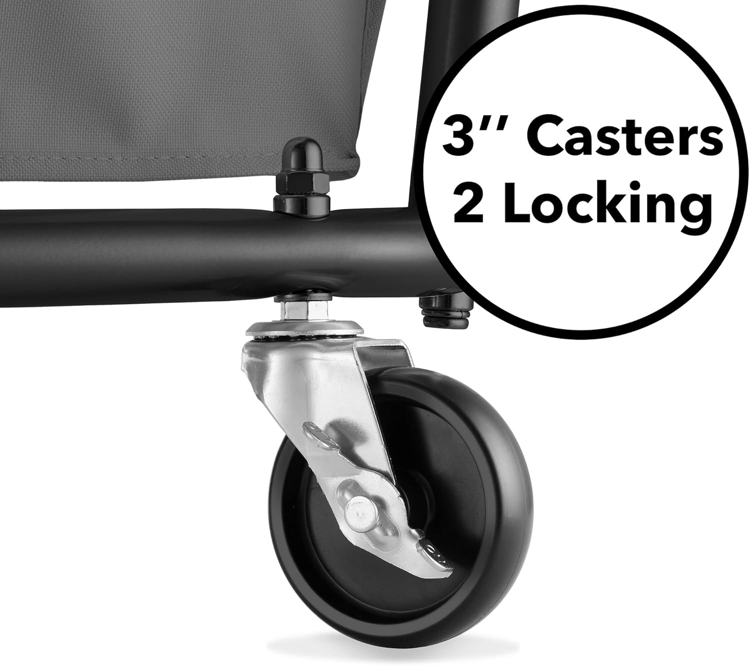 Dryser Large Commercial Heavy-Duty Rolling Laundry Hamper, Steel Frame Cart on Wheels with Removable Canvas Bin for Hotel or Home - Gray