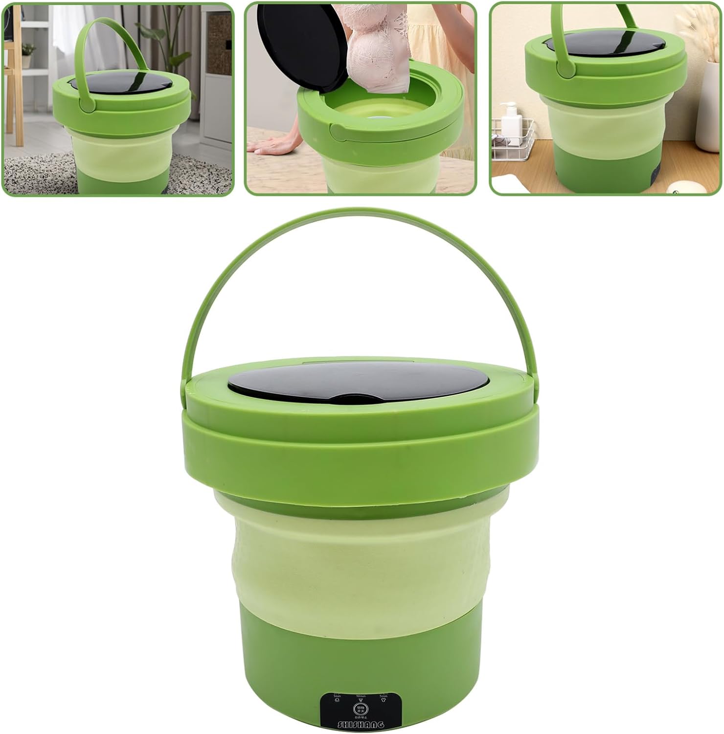 Gadpiparty Portable Washer Folding Washing Machine for Travel Camping Dorm Use Efficient Washer for Shirts Dresses Delicate Clothing Space Saving Design US Plug