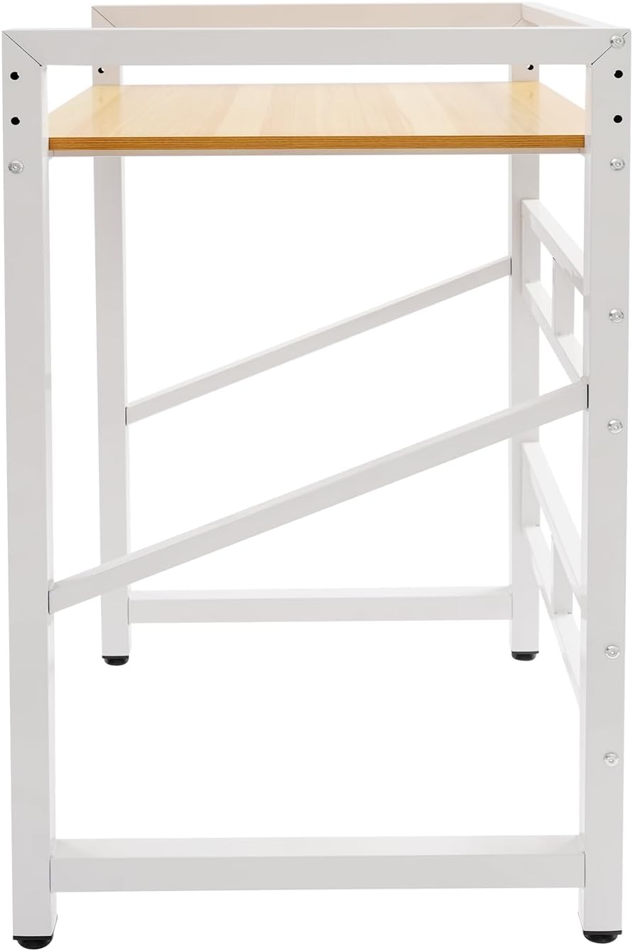 TFCFL Washer Dryer Stacking Rack Stand,Height Adjustable Washer Dryer Stacking Rack,Over Washer Dryer Stacking Kit for Bathroom Laundry Room,Load Capacity 300kg (White)
