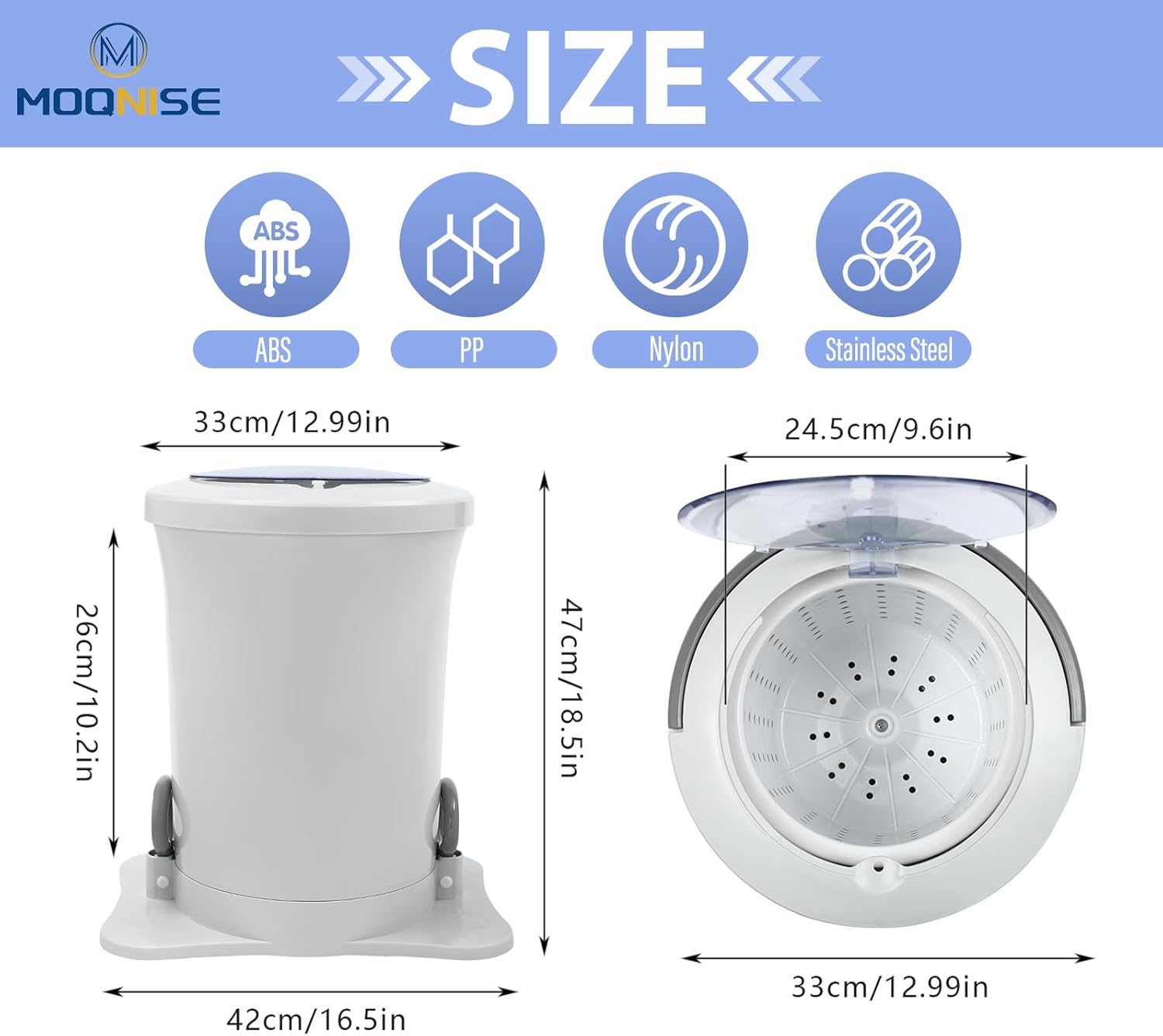 Manual Clothes Dryer 12L Portable Manual Clothes Dehydrator, Freestanding Non electric Laundry Dryer for Camping Business Trips Apartments and Dorms