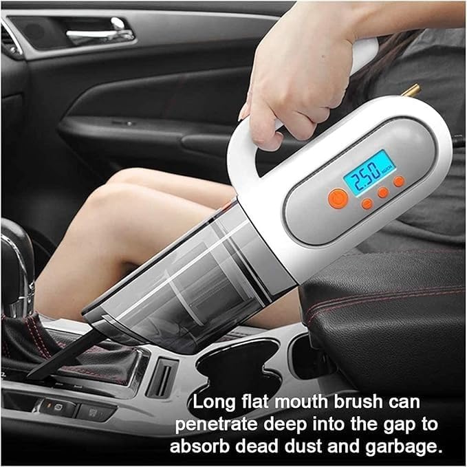 Cordless Handheld-Vacuum-Cleaner Lightweight Portable Mini Vac Inflator Air Tire for Car & Home, Cyclonic Suction Hand Rechargeable for Carpet Couch Dust Pet Cat Hair