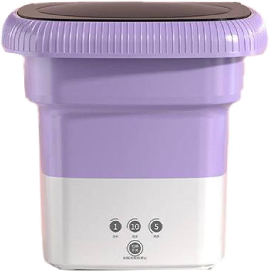 2025 New Portable Mini Washing Machine, Mini Portable Washer, Foldable Ultrasonic Turbine Washer with Spin Dryer, Compact, Quiet for Camping, RV, Travel, Vacation (Purple)