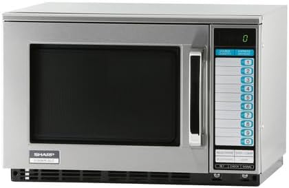Sharp R25JTF Commercial Microwave Oven, 2100W, Heavy-Duty, 0.70 Cu. Ft. Stainless Steel, 20 Program Inputs, 3-Stage Cooking, Selectapower™, Express Defrost™, Digital Display