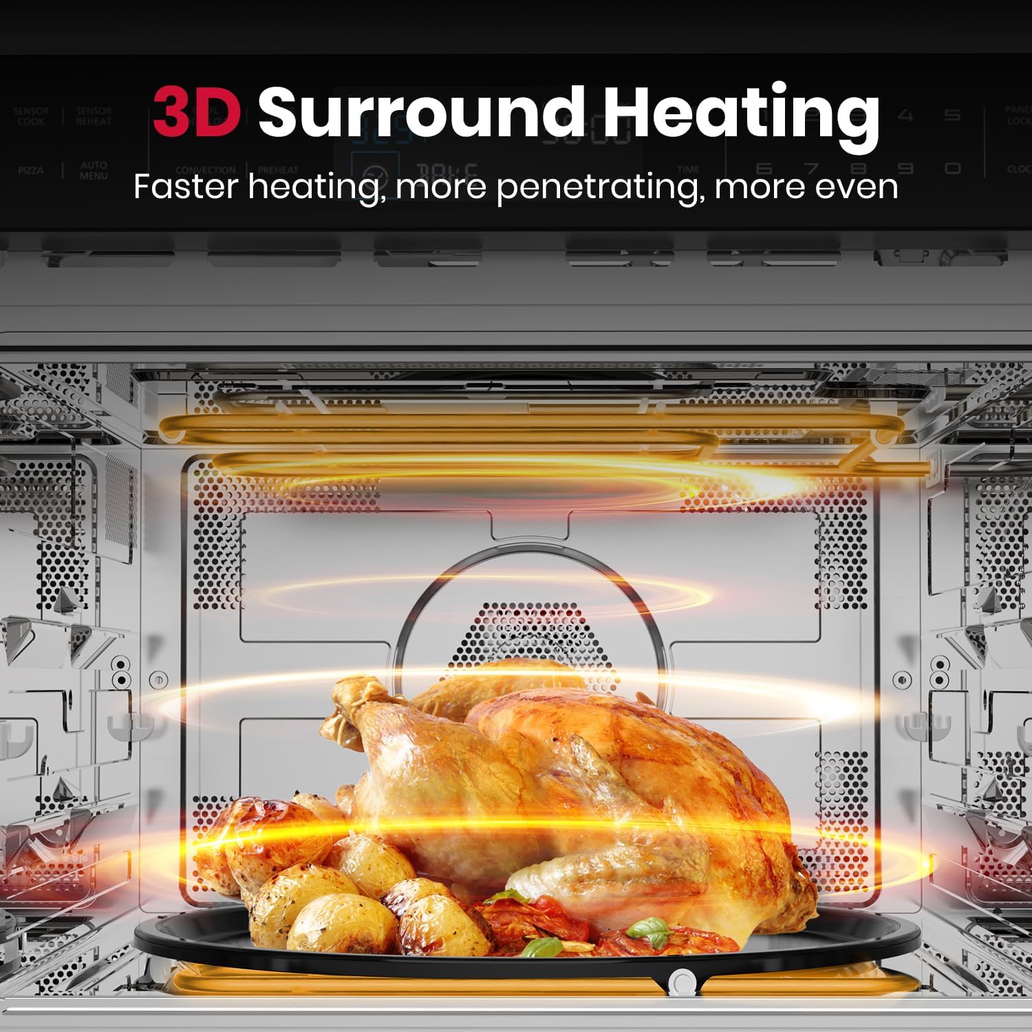 Gasland 24 Inch Built in microwave oven, Microwave and Convection Oven Combination, 1000W, 11 Levels, Sensor Cook, Touch Control, LCD Display, 1.6 Cu. Ft Wall Microwave Oven Combos, Stainless Steel