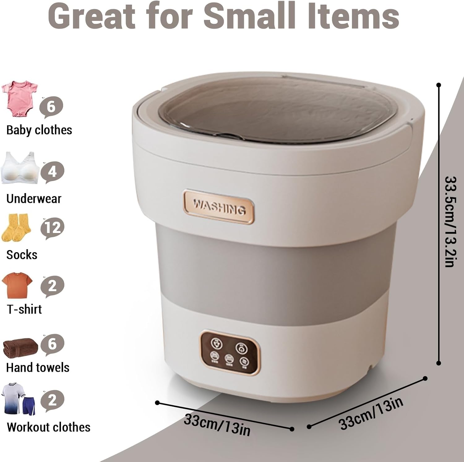 Mini Washing Machine and Dryer,12l Foldable Mini Washer for Underwear, Upgraded Collapsible Washing Machine for Baby Clothes Socks Apartment