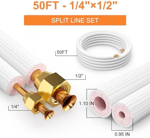 GASHER 50ft Mini Split Line Set 1/4