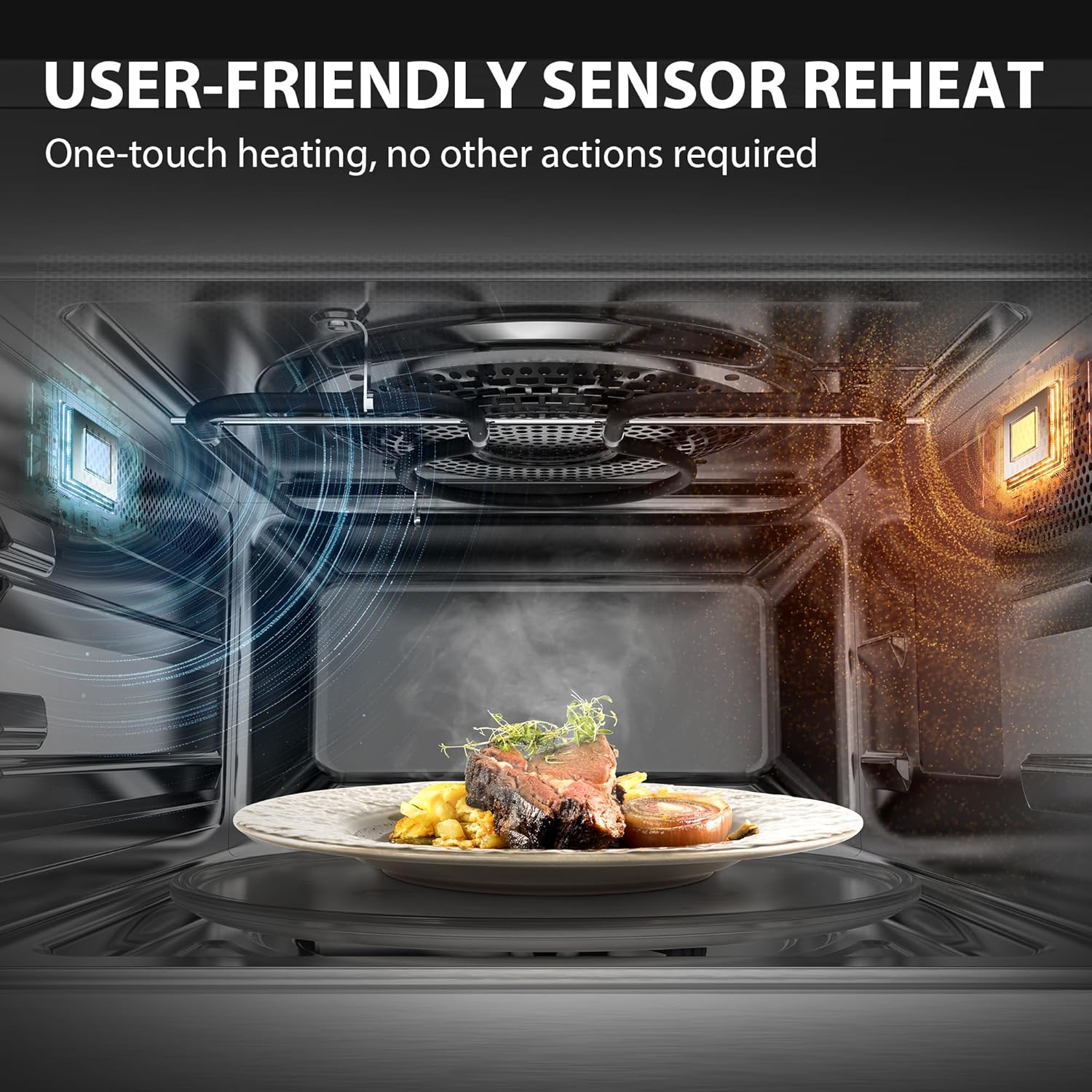 TOSHIBA OptiChef Air Fryer Combo Countertop Microwave Oven with 2.4-Inch Color Screen, Origin Inverter Technology, Smart Sensor, Compatible with Alexa, 1100W, 1.3 Cu.Ft, Silver ML2-STC13SAIT(SS)