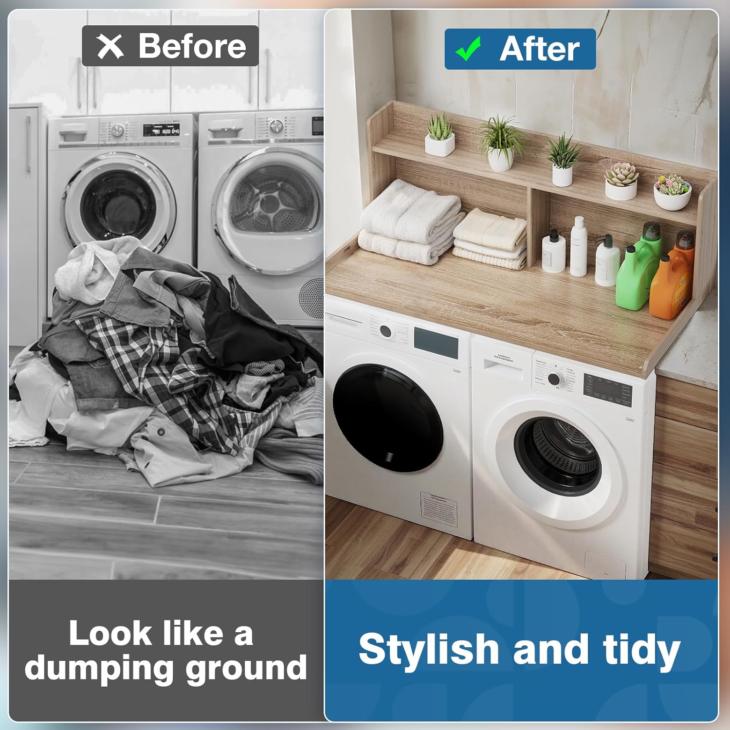 Washer Dryer Countertop with Shelf 54