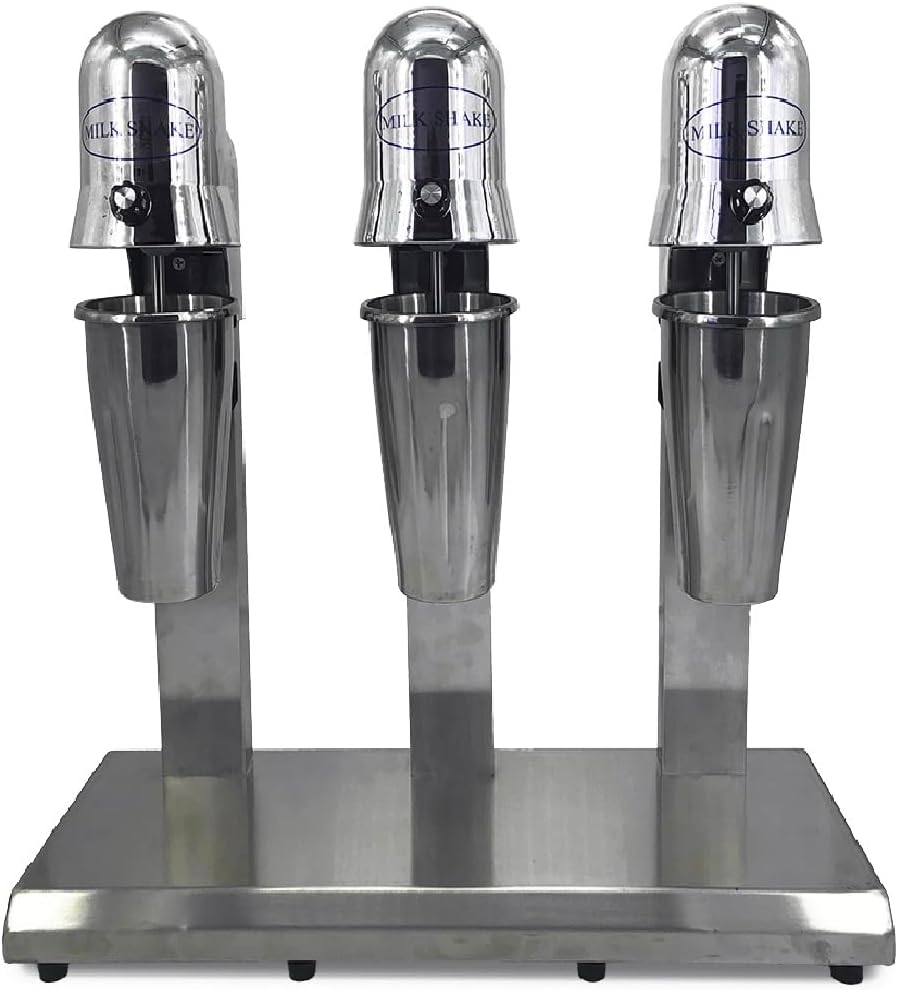 3 Head Milkshake Maker, 18000RPM Electric Milkshake Mixer, Commercial Milk Shake Blender Machine with 3x800ml Cup, Beverage Frother Mixer for Tea Milk Juice Portein Shakes