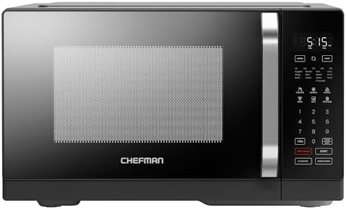 Chefman MicroCrisp Countertop Microwave Oven and Convection Oven, with Integrated Crisper, Guided Touchscreen Interface, 10 Power Levels, Mute Function, and Eco Mode, 1800W and 0.8 Cu. Ft. - Black