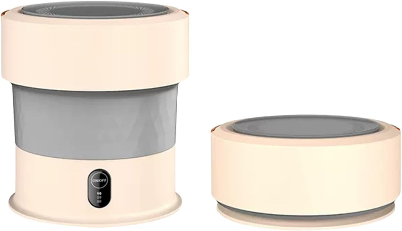 THAMBA 2023 Portable Washing Machine Folding Mini Washer Small Washer with 3 Modes Deep Cleaning Half Automatic Washer (Color : Gold, Size : Medium)