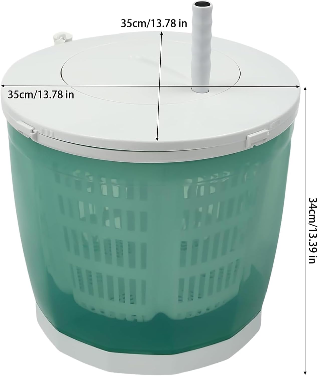 Portable Washing Machine, Hand Crank Washing Machine, 2 in 1 Manual Non-Electric Washing Machine with Folding handle, Compact Washer Spin Dryer, for Camping, Apartments, RV