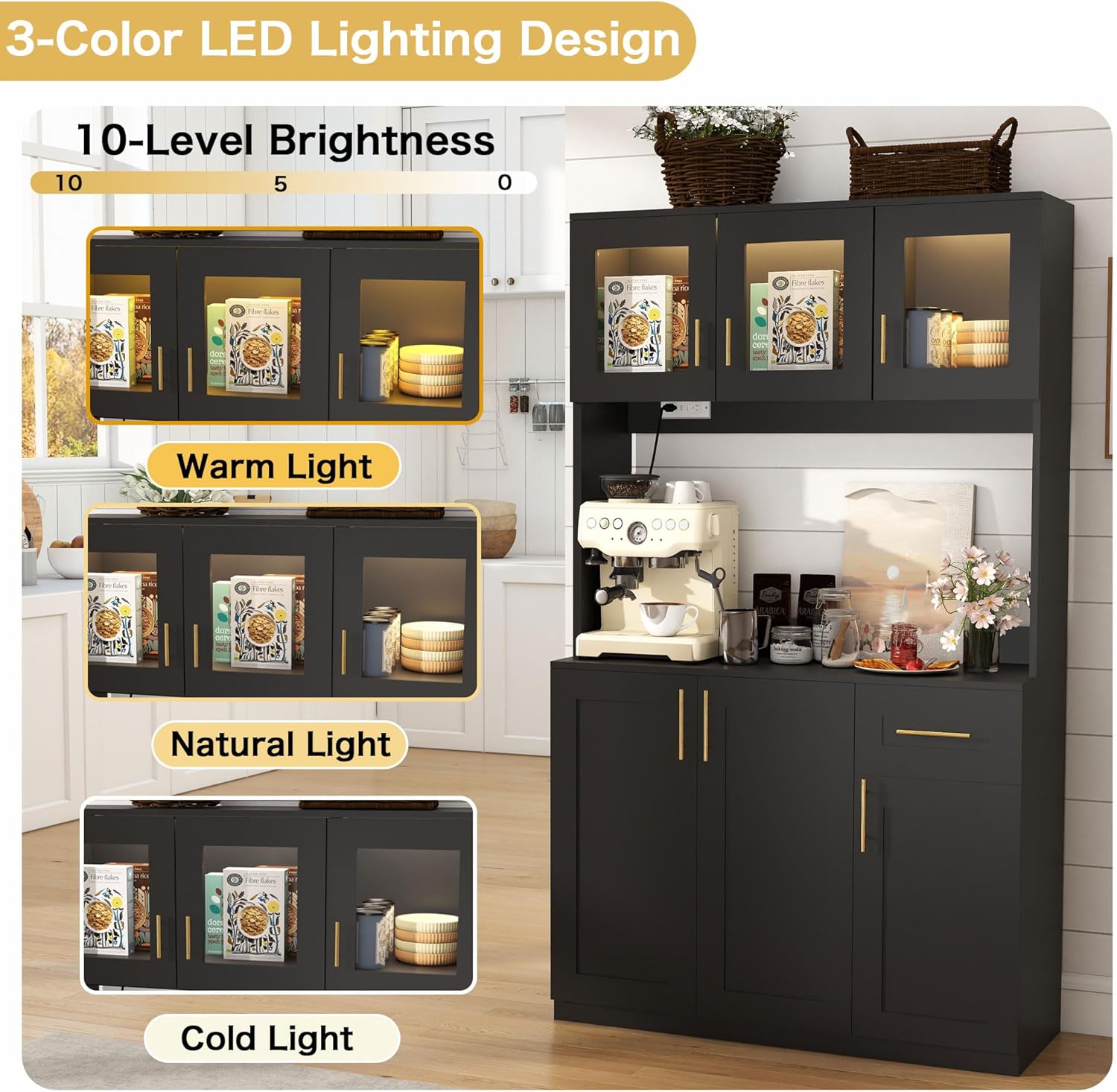 Kitchen Hutch Storage Cabinet: 71