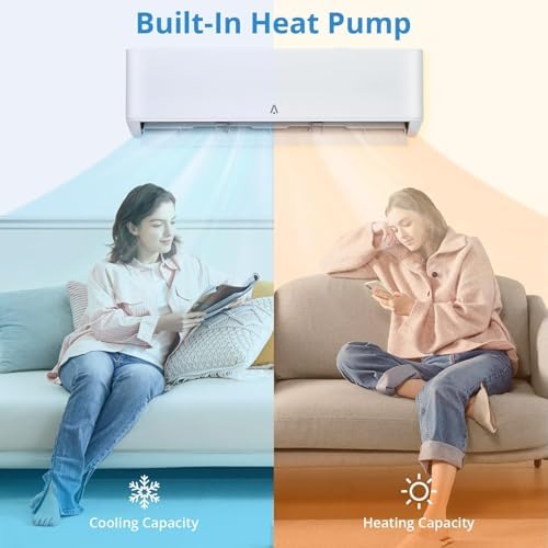 9,000 BTU Mini Split Air Conditioner & Heat Pump, Ultra Quiet, ENERGY STAR, 24 SEER2, 115v Standard Plug, Ductless AC, r454b Green Refrigerant, Remote, Cools & Heats Rooms Up to 450 Sq.Ft