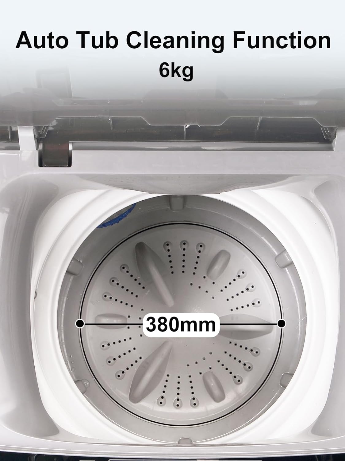 Full-Automatic Washing Machine 17.7 lbs Small Compact Portable 10 Wash Program & 8 Water Level Compact Washer with LED Display Ideal for Apartments, RV, Camping, White