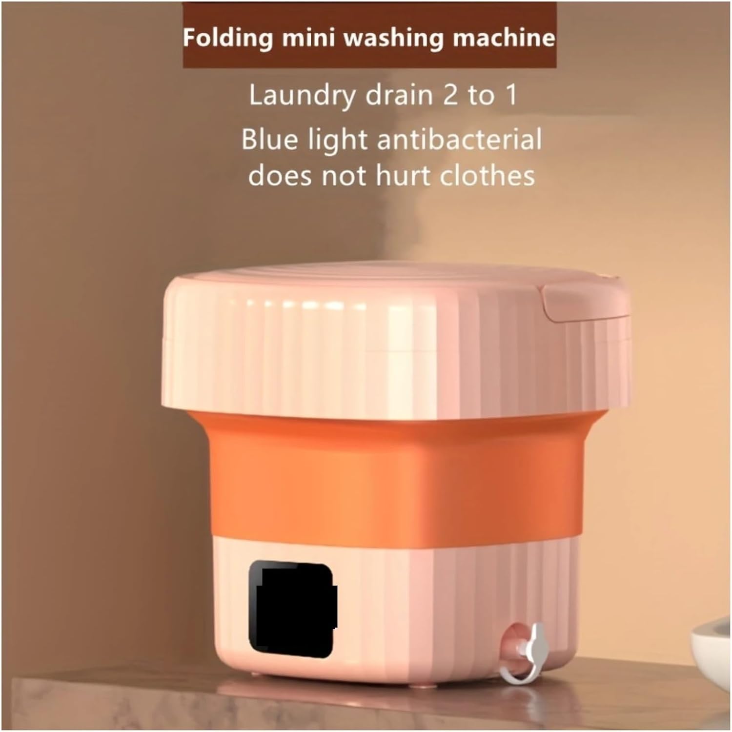 Compact Laundry. Folding Washing Machine, Multifunctional Socks Washing Machine, Small Dormitory Travel Outdoor Portable .Portable(Pink)