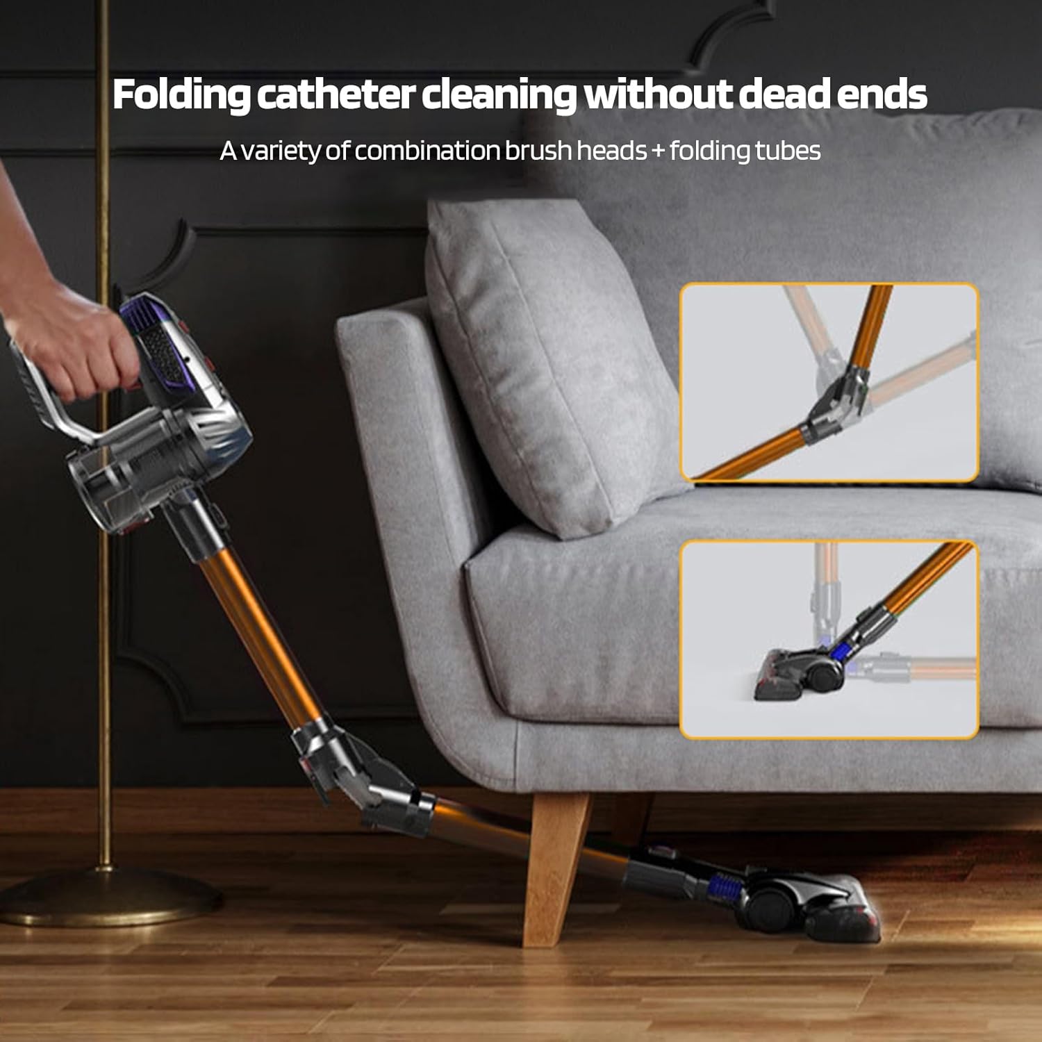 Cordless Vacuum Cleaner, 150W/10Kpa Stick Vacuum, 40min Runtime Vacuum Cleaners for Home, Anti-Tangle Wireless Versatile Vacuum for Carpet, Hard Floor, Pet Hair US