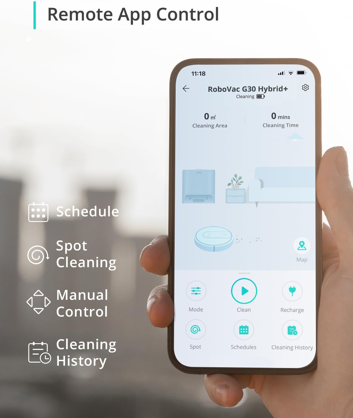 eufy Like-New RoboVac G30 Hybrid SES, 2-in-1 Sweep and mop, Self-Emptying Robot Vacuum, Dynamic Navigation, Allergy Care, 2000 Pa Strong Suction, Wi-Fi, Carpets and Hard Floors (Renewed)