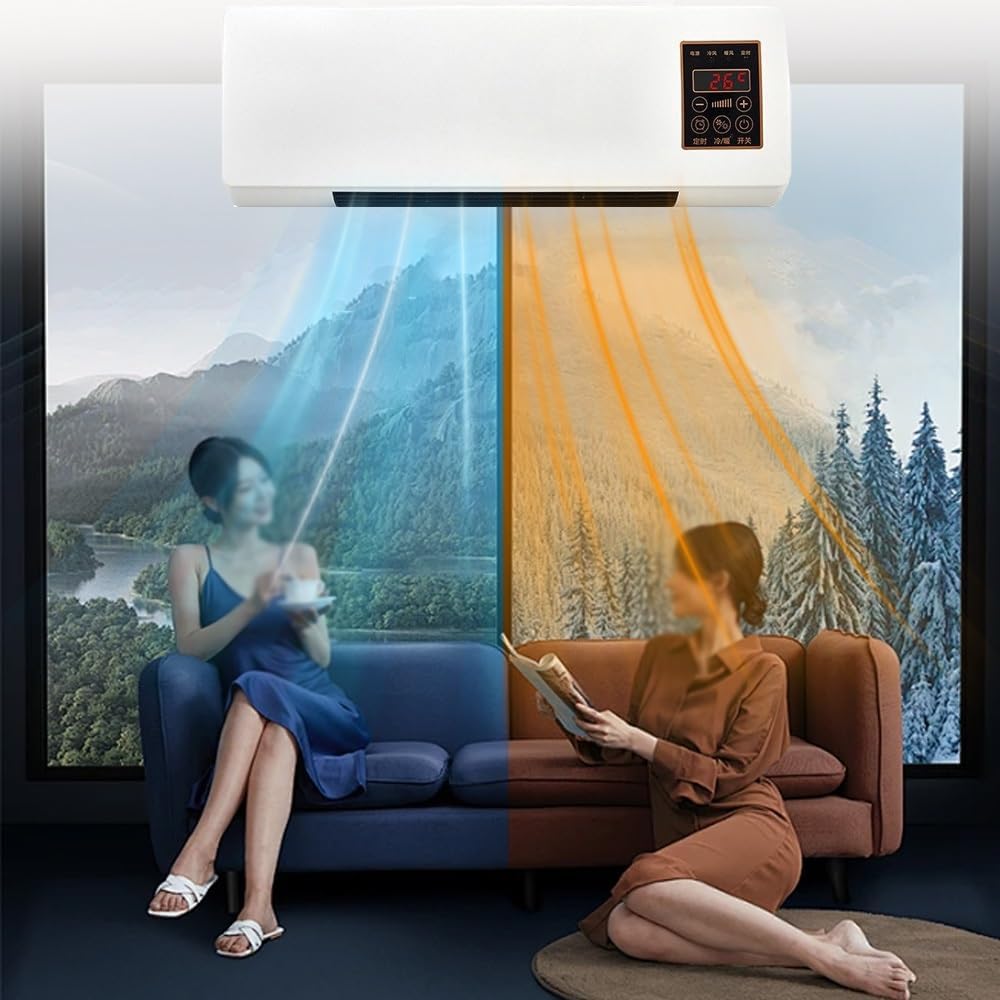 Generic 2 In 1 Wall Mounted Heating System, Mini Air Conditioner Fan, Cooling And Heating Conditioner Fan Portable For Small Room Bedroom Office Home