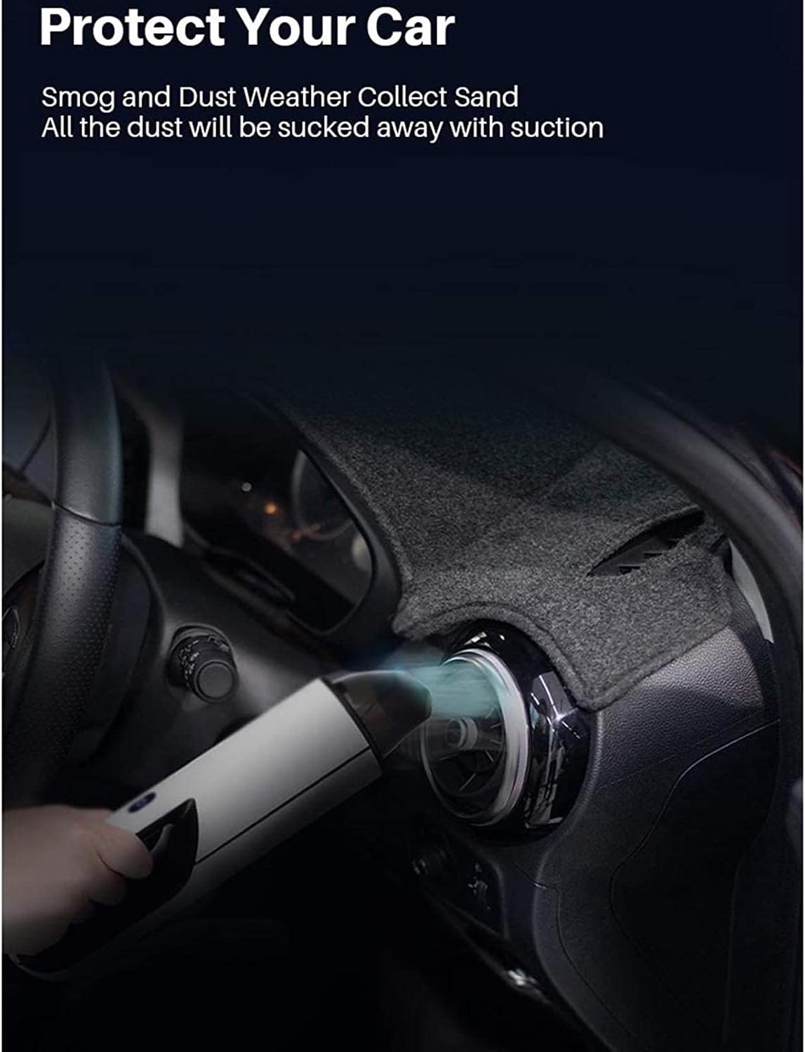 Handheld Vacuum Cordless, Handheld Vacuumwith Rechargeable, Portable High-Power Cyclone Dust Collector Wet and Dry Vacuum Cleaner Suitable for Cleaning Household Pet Fur Cars