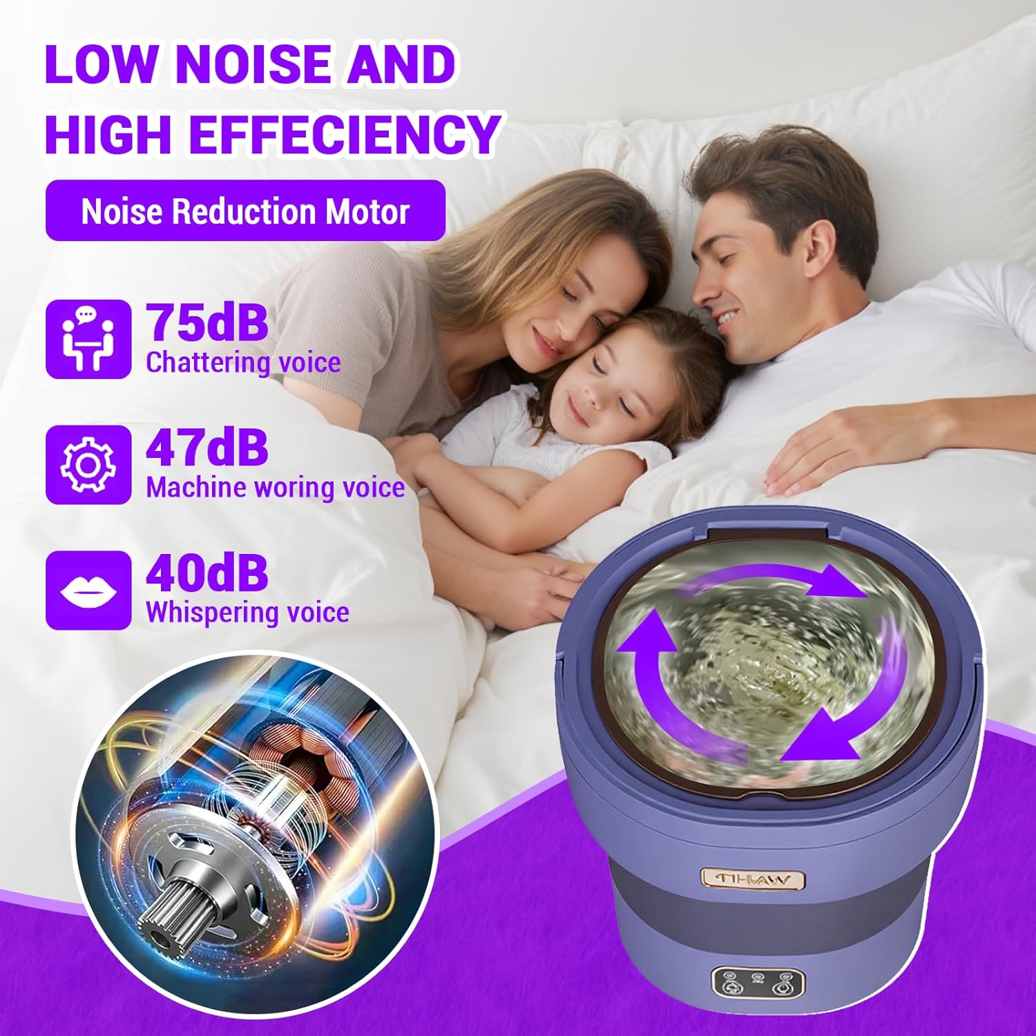 Collapsible Large Capacity Mini Washing Machine – 12L Portable Washer with Spin Basket, Upgraded Deep Cleaning for Underwear, Socks, Small Laundry