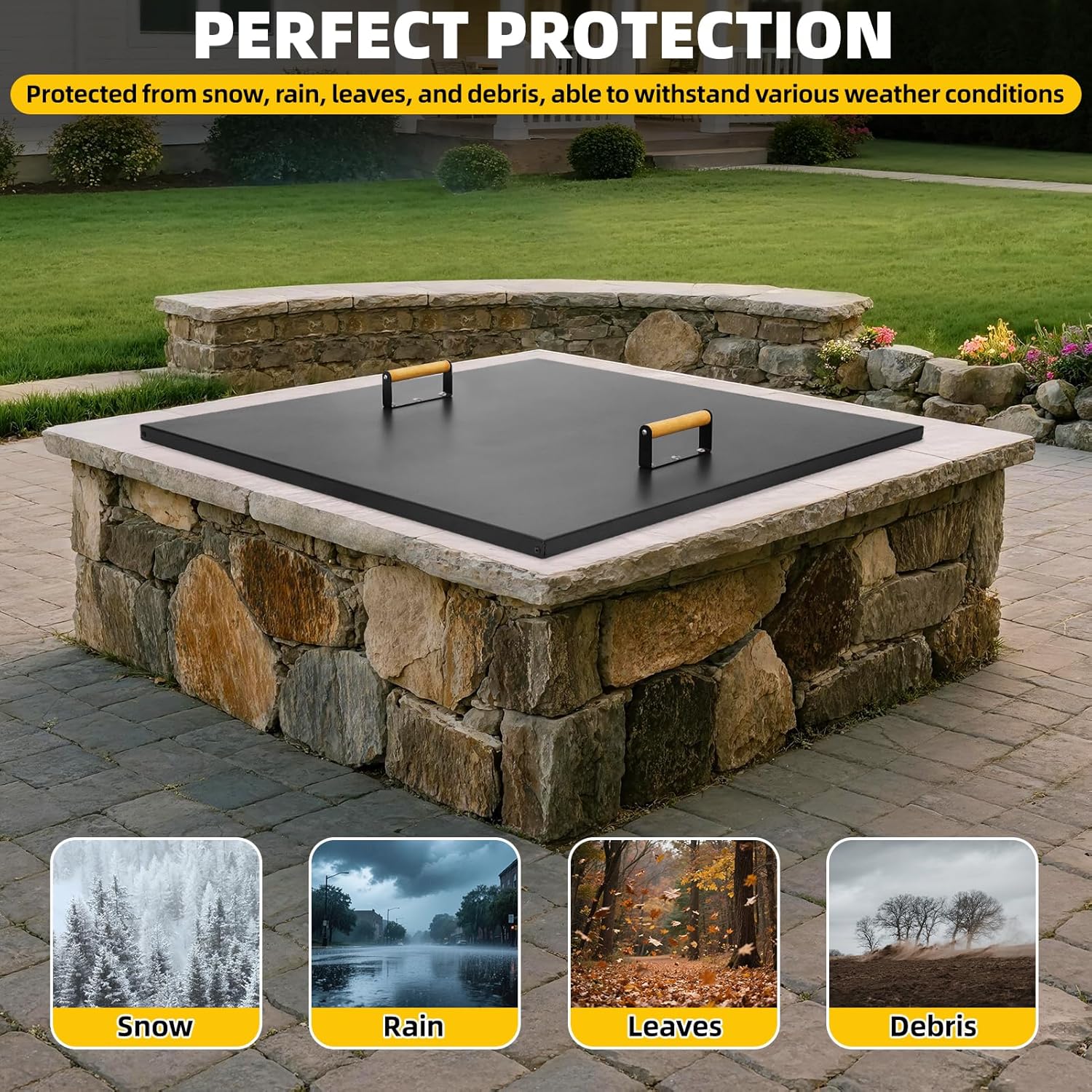 Firepit Lid Square - Rust Resistant 36