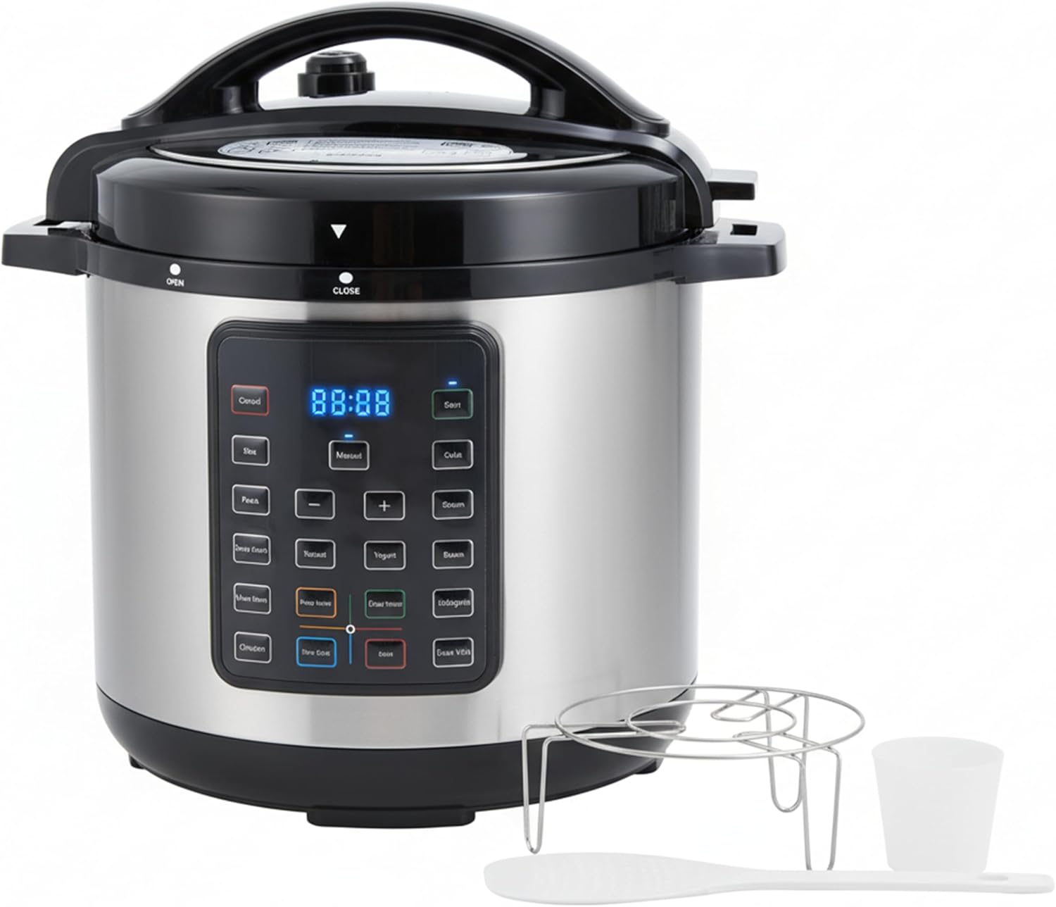 HealSmart Multi Rice Cooker 28 Cups Cooked, Non-Stick 16-in-1 Stainless Steel Electric Pressure Cooker for Yogurt Maker, Slow Cooker, Cake, Multigrain, 8QT