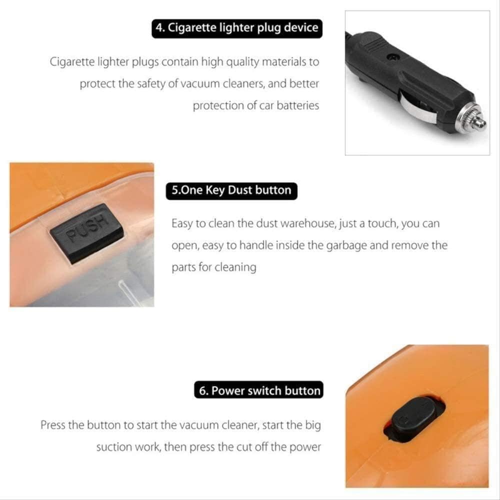 Portable Car Vacuum Cleaner: High Power Corded Handheld Vacuum 11.8 Foot Cable - 12V - Car & Auto Accessories Kit for Detailing and Cleaning Car Interior