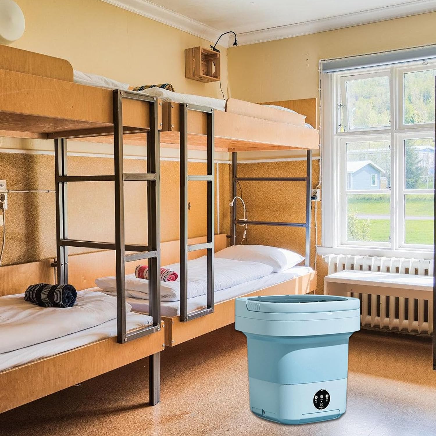 Portable Foldable Washing Machine Automatic Clothes Washer Lightweight For Travel Camping Apartments Laundry Device