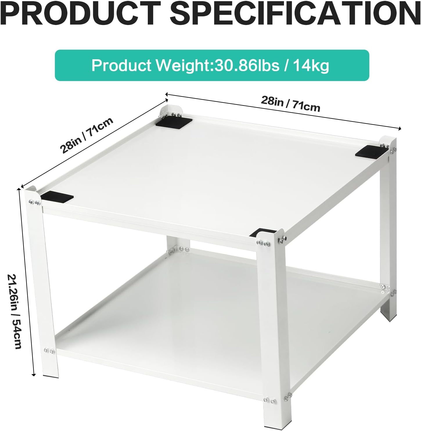 Universal Laundry Pedestal for Washer and Dryer Stand W28''xD28''xH20'' Dryer Pedestals 700lbs Load Capacity Washing Machine Pedestal Heavy Duty Washer Pedestal for Washer and Dryer