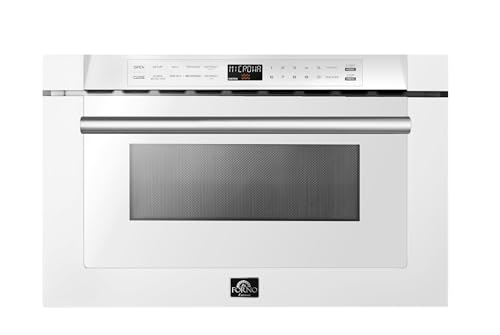 FORNO 24 Inch 1000 Watts White Microwave Drawer 1.2 cu.ft.