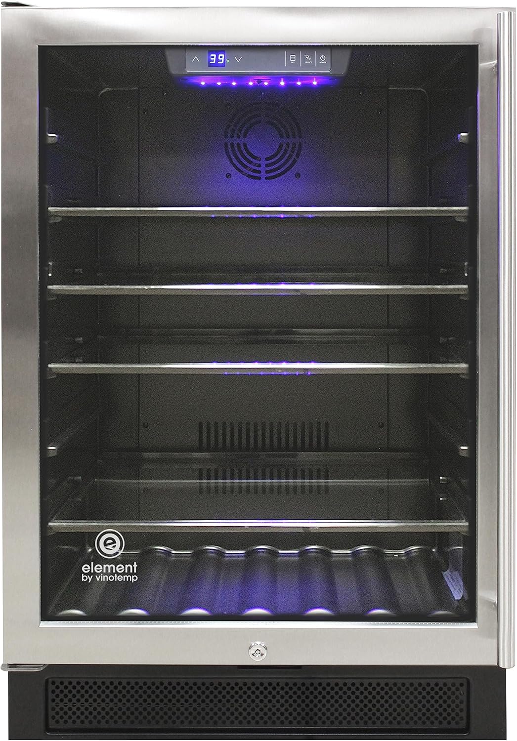 Vinotemp Beverage Refrigerator and Cooler 161 Can Capacity Mini Drink Fridge with Adjustable Temperature Control and Glass Door, 161 Can, Stainless Steel.