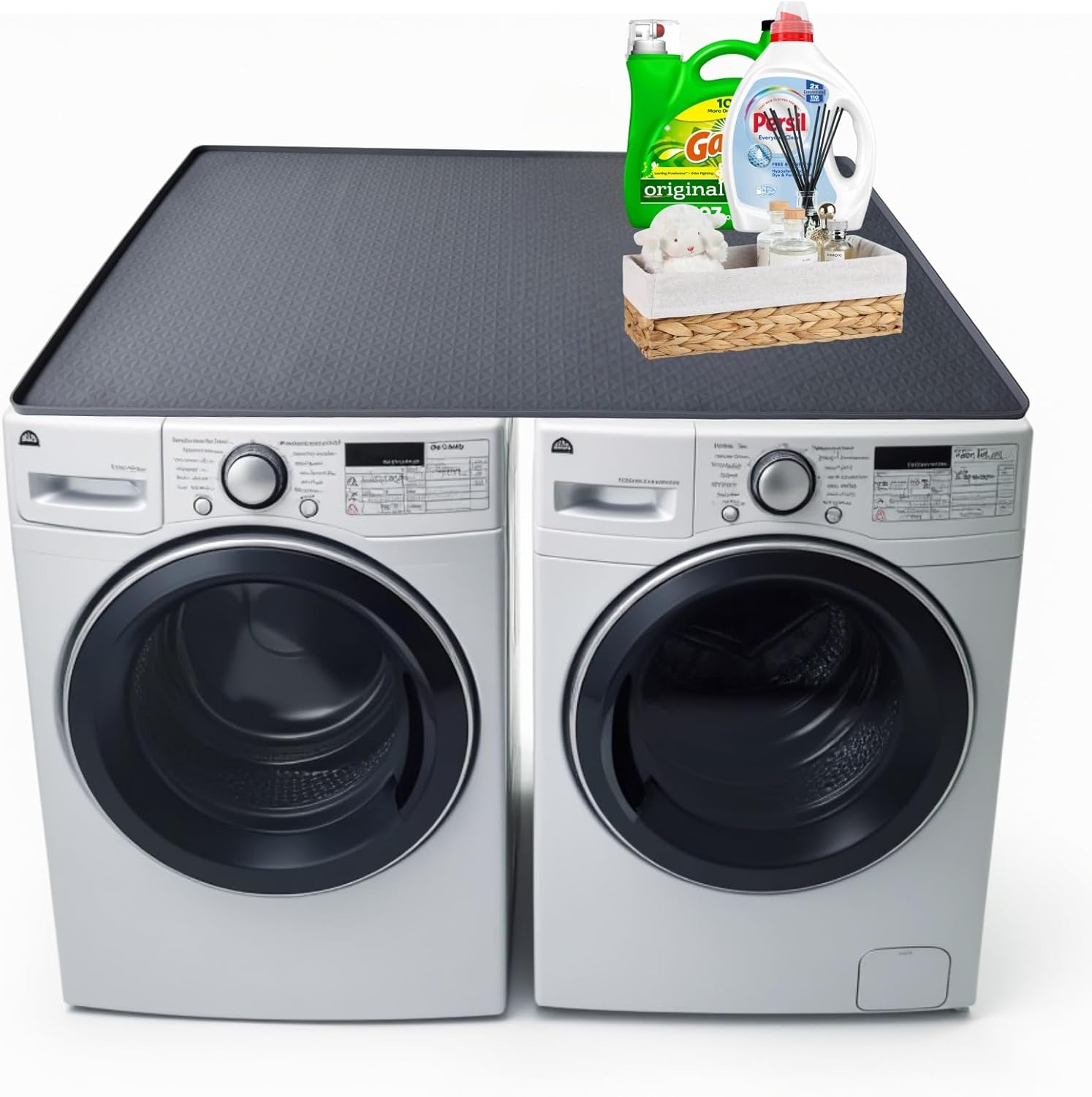 51'' x 25.6'' Washer and Dryer Covers for the Top, Silicone Washing Machine Cover, Dryer Top Protector Mat, Washer Dryer Countertop, Perfect for Laundry Room, Home Use