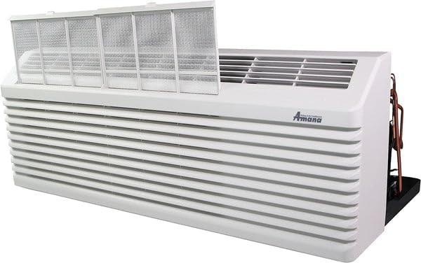 J-Series PTAC Model PTC173J50AXXX- 17000 BTU 5 Kw Wall Mounted Air Conditioner and Heater Combo for Hotel, Motel, Apartment, Sunroom, and Garage. PHWT-A150H thermostat, and WS900QW.