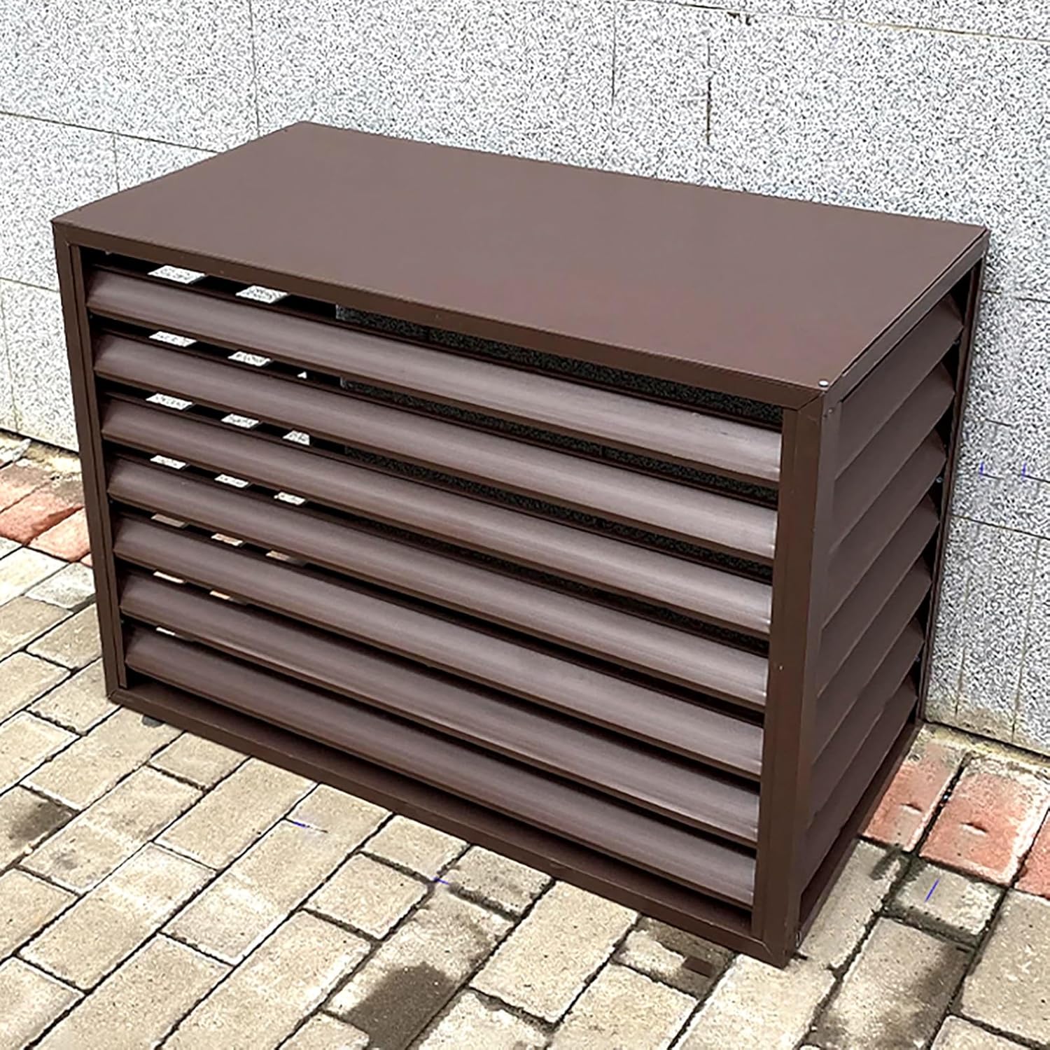 Outdoor Air Conditioner Cover for Outside Units, Aluminum Decorative Privacy Fence Screen, Trash Can Enclosure Flower Stand All Weather Protective Cover, Condenser Protective Cover AC Unit Cover (C