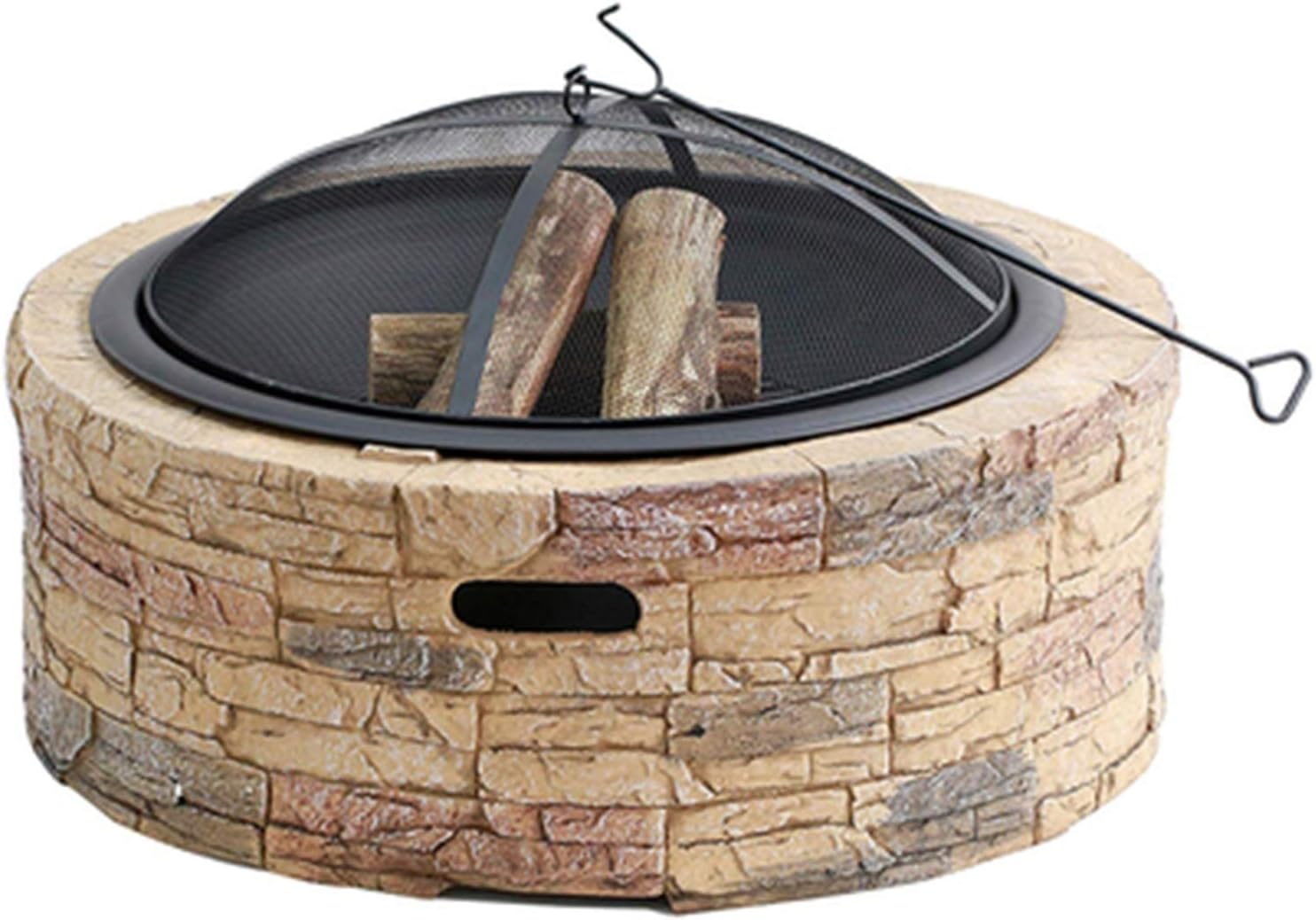 Fire Pits Outdoor Outdoor Wood Fire Pit BBQ Grill, Backyard Patio Garden Fireplace Cooking Fire Pit Bowl, 90cm/35.4