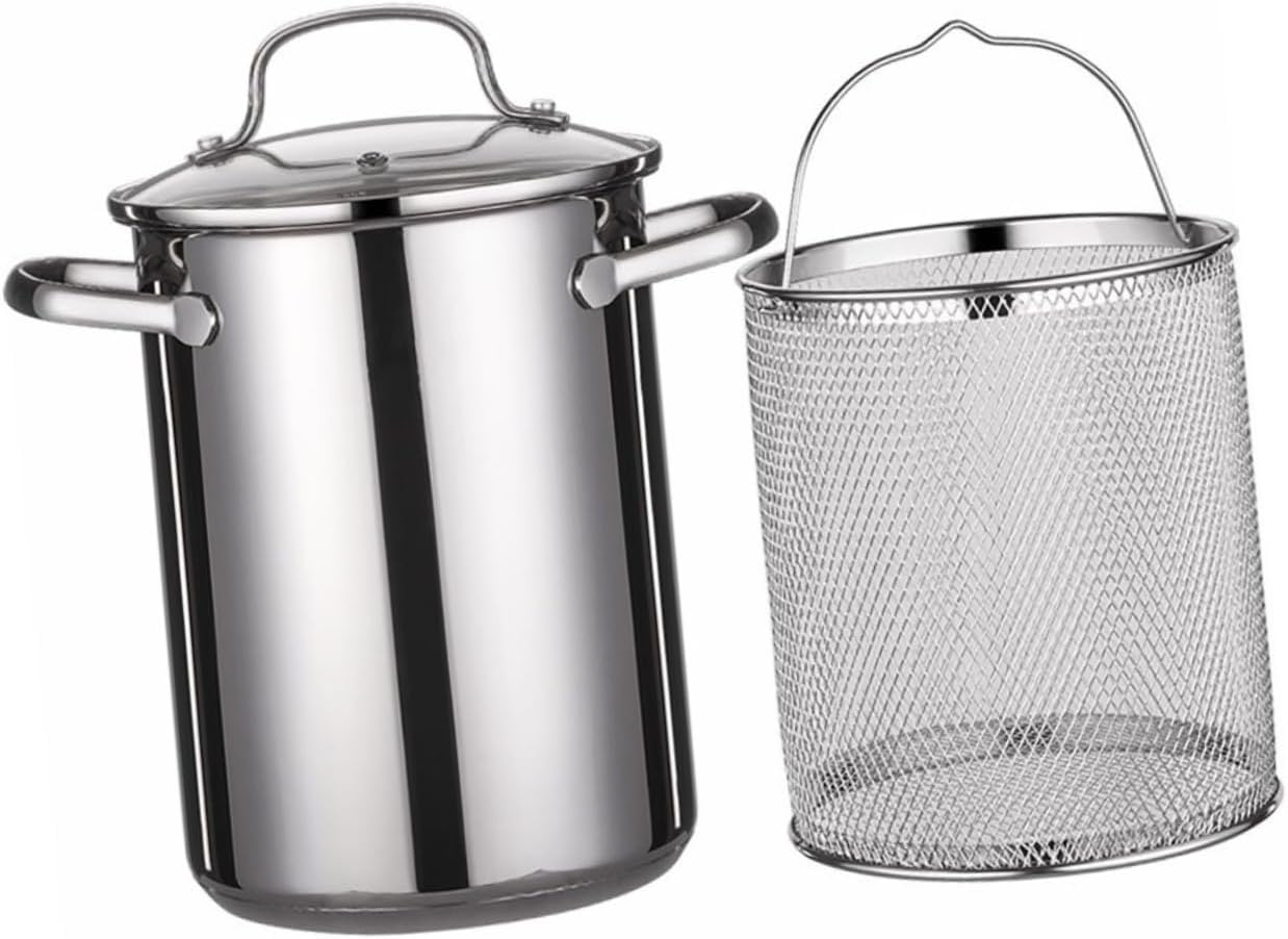 1 set Stainless Steel Deep Fryer Pot with Frying Basket Japanese Style Cooking for Tempura Fried Foods Non Stick Design for Home Restaurant Use