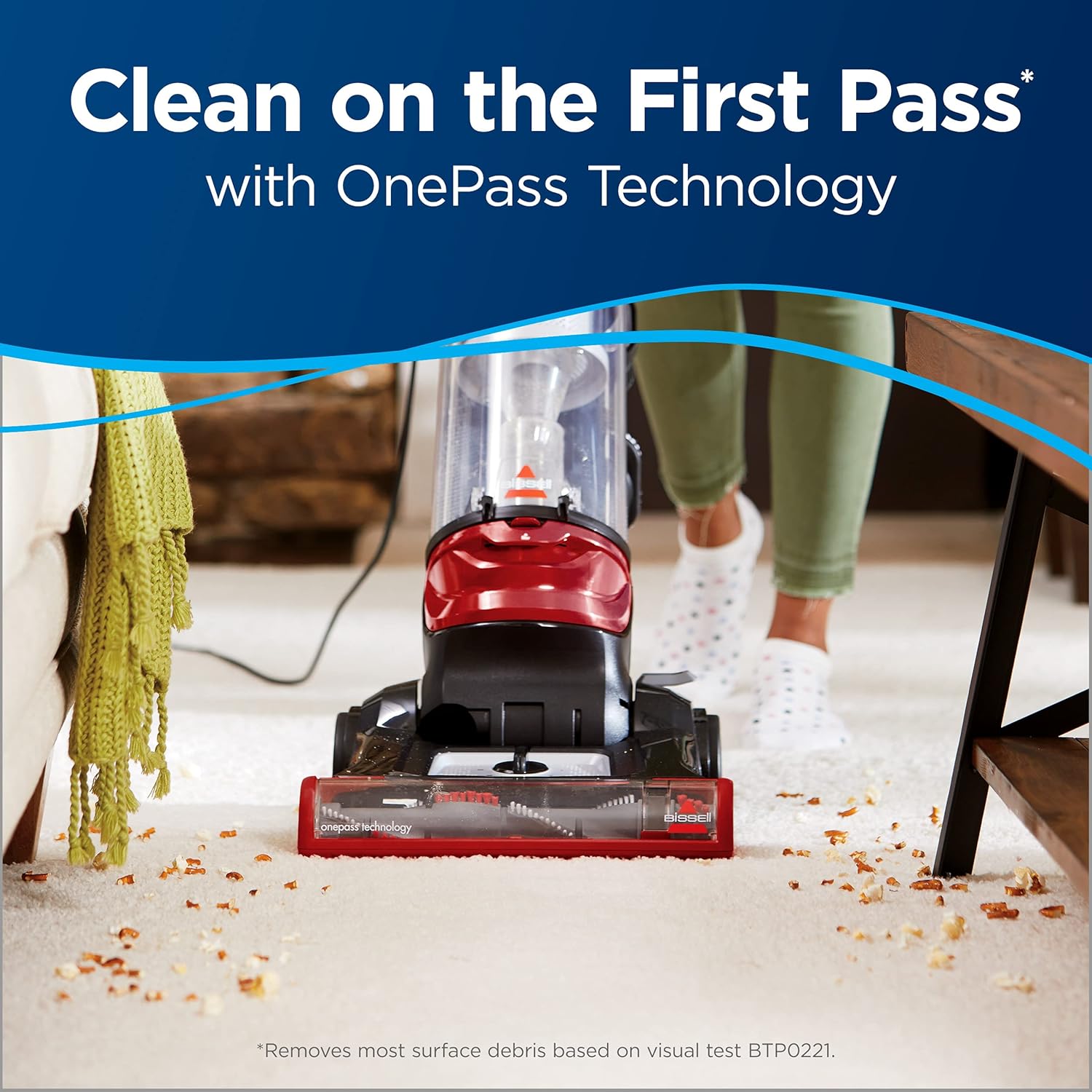 Bissell CleanView Bagless Vacuum, Powerful Multi Cyclonic System, Large Capacity Dirt Tank, Specialized Pet Tools, Easy Empty Red