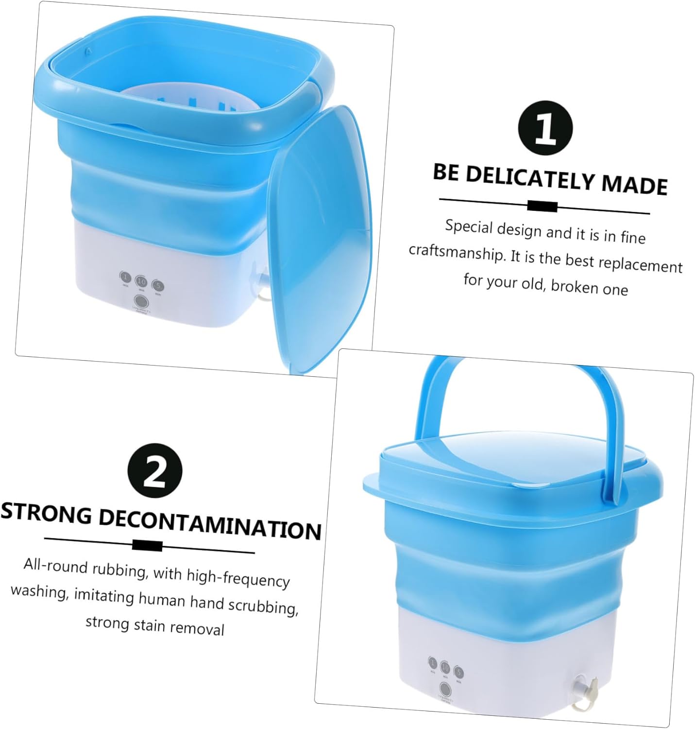 HOMSFOU Mini Washing Machine Portable Apartment Washer Folding Laundry Machine for Travel Easy to Drain Hand