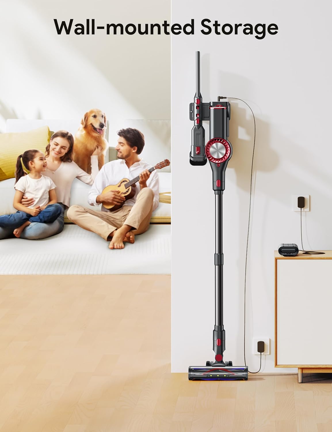 FUFACAL Cordless Vacuum Cleaner, 23KPA Stick Vacuum with 42Mins 2200mah Detachable Battery, 6 in 1 LED Display Lightweight Cordless Stick Vacuum Cleaner, Vacuum Cleaner for Home Hard Floor Car Carpet