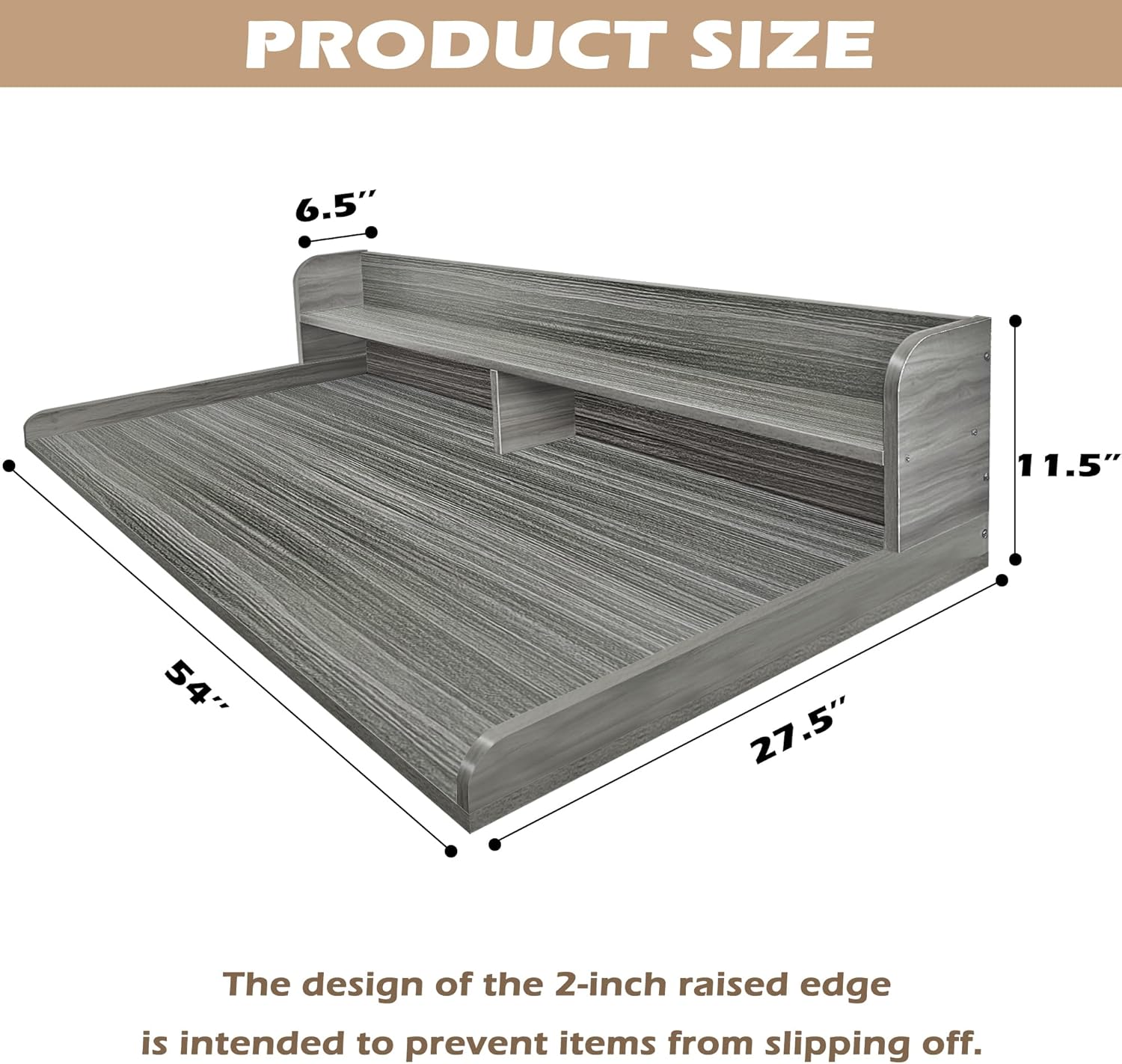 Royxen Laundry Countertop with 2-Tier Shelf Universal Fit, Washer and Dryer Countertop with Storage Space, Shelf Height 11.5 Inches, Solid Wood Core, Eucalyptus