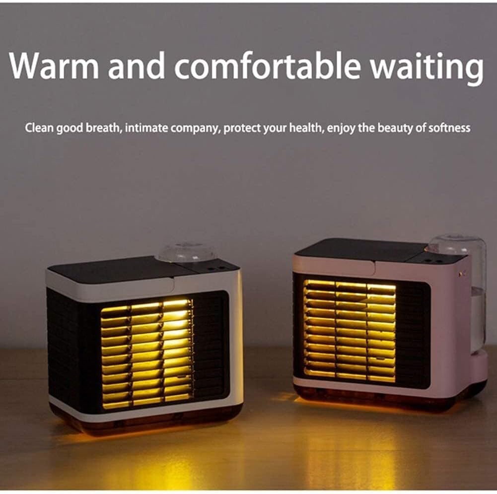 Portable Air Cooler, 3-in-1 Mobile Air Conditioner, Humidifier & Purifier with 3 Speeds, Desktop Fan for Office, Home, Dorm & Travel