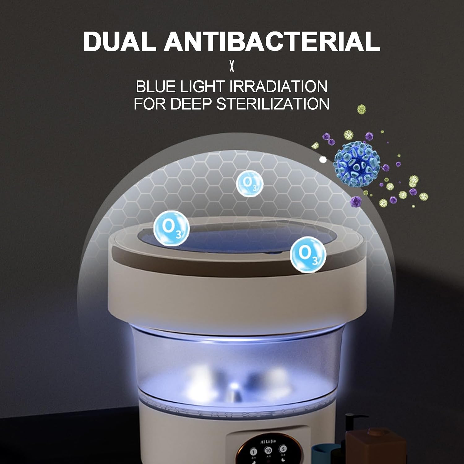 Portable Washing Machine Foldable, Mini Washer 5l High Capacity with 3 Modes Deep Cleaning for Underwear, Baby Clothes, Or Small Items, Small Washing Machine for Apartments, Camping, Travel ( Color :