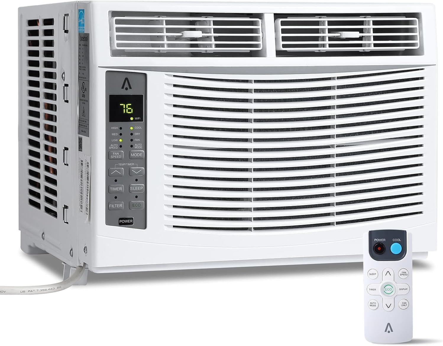 6000 BTU Window Air Conditioner with WiFi, Cools Up to 250 Sq. Ft, Smart Window AC Unit with Remote, Energy Saving