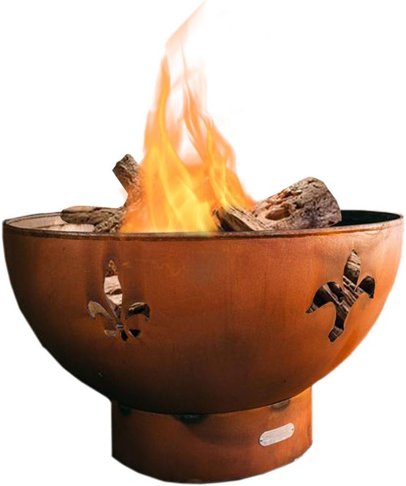 Fire Pit Art Fleur De Lis Wood Fire Pit (Fleur-De-Lis)