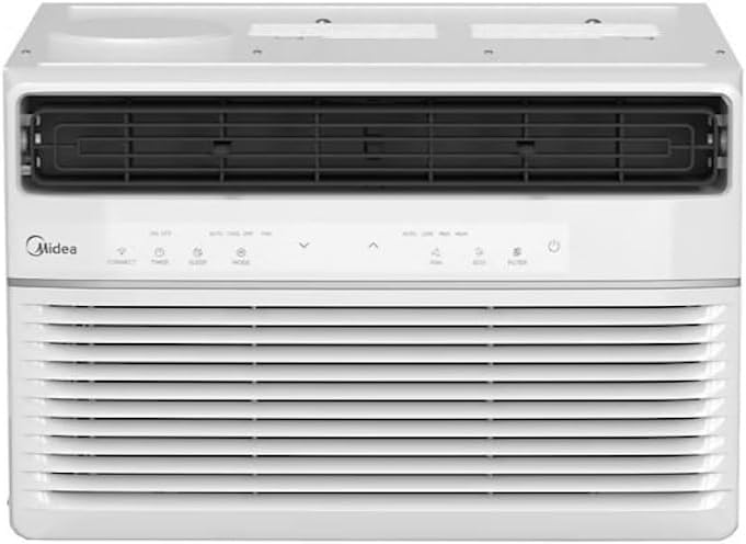 Midea Smart 12,000 BTU 550 Sq. Ft. Window Air Conditioner, 3-in-1 Comfort: get cooling, dehumidification, & fan modes, with Air Directional Louvers MAW12S1JWT-B