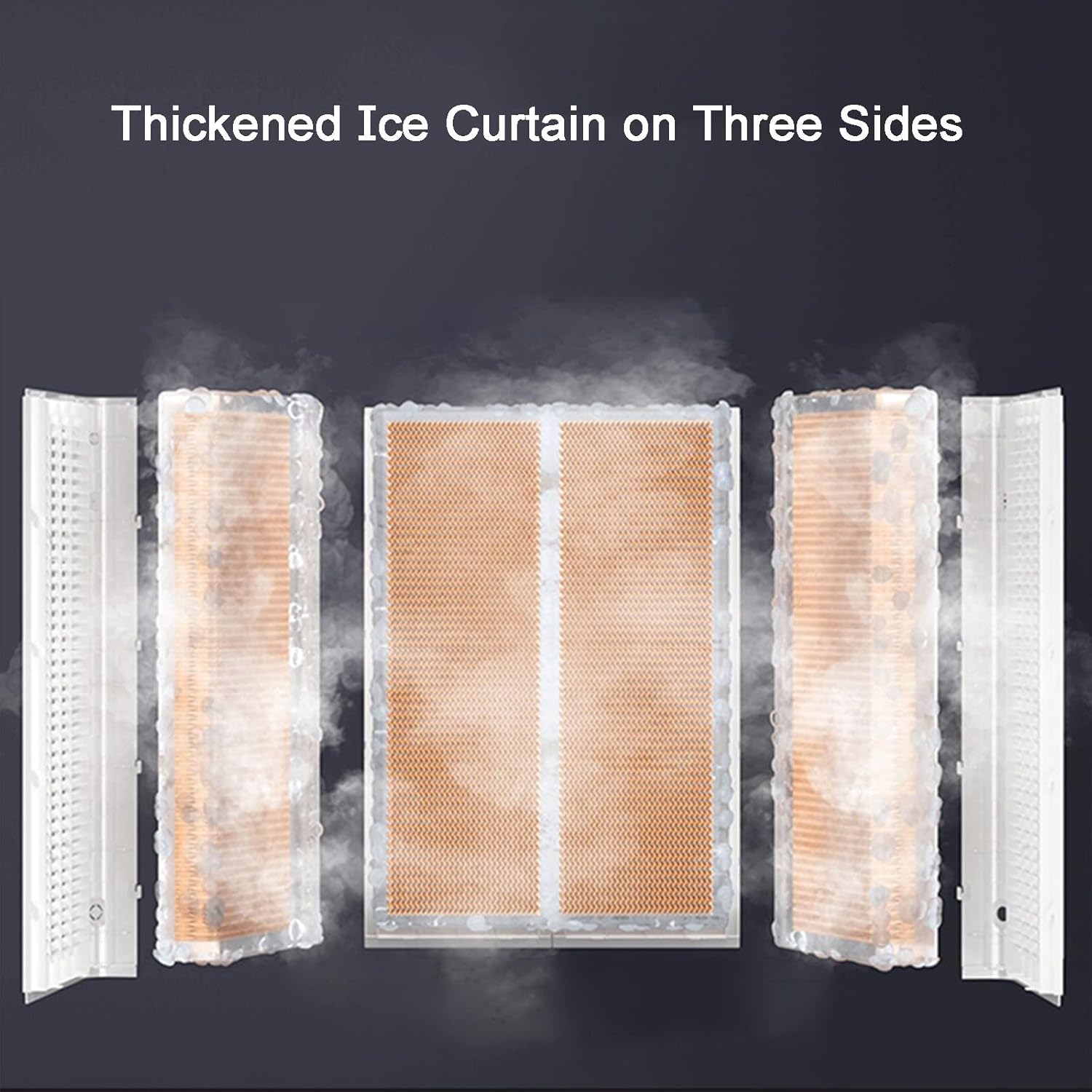 Portable Air Conditioners, Cooler for Room, 3 Wind Speeds, Wide-angle Air Supply, with Detachable Water Tank and Ice Pack, for Home, Office(Black)