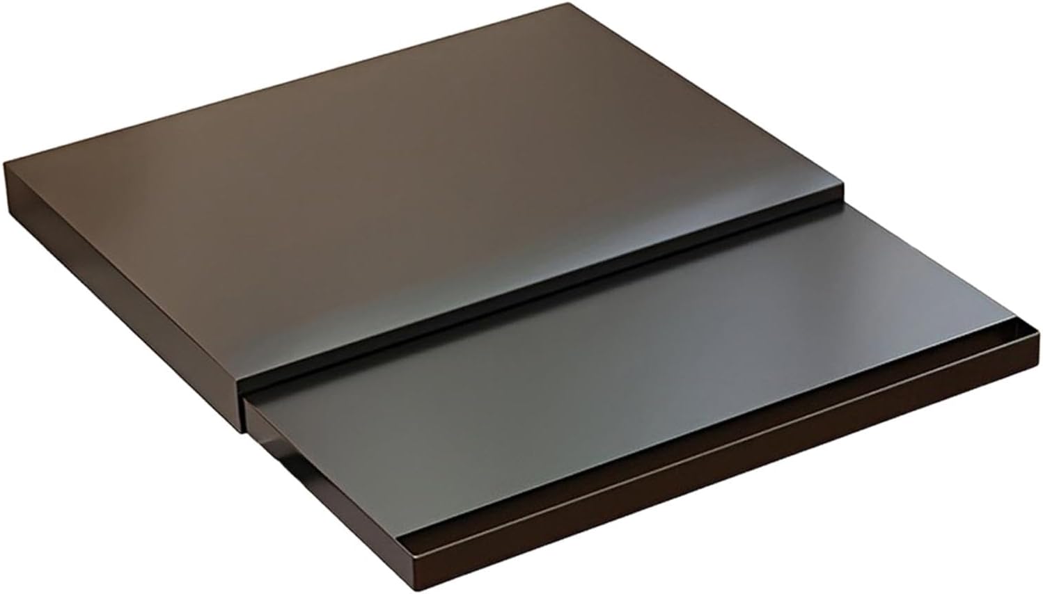 Pull Out Coffee Maker Shelf Organizer Extended Work Table Multipurpose Carbon Steel Sturdy for Microwave, Oven with 2 Tiers, Black